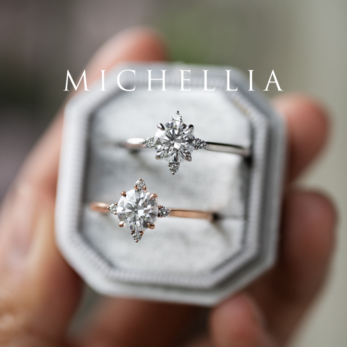 [Polaris] North Star Engagement Ring in Diamond / Moissanite