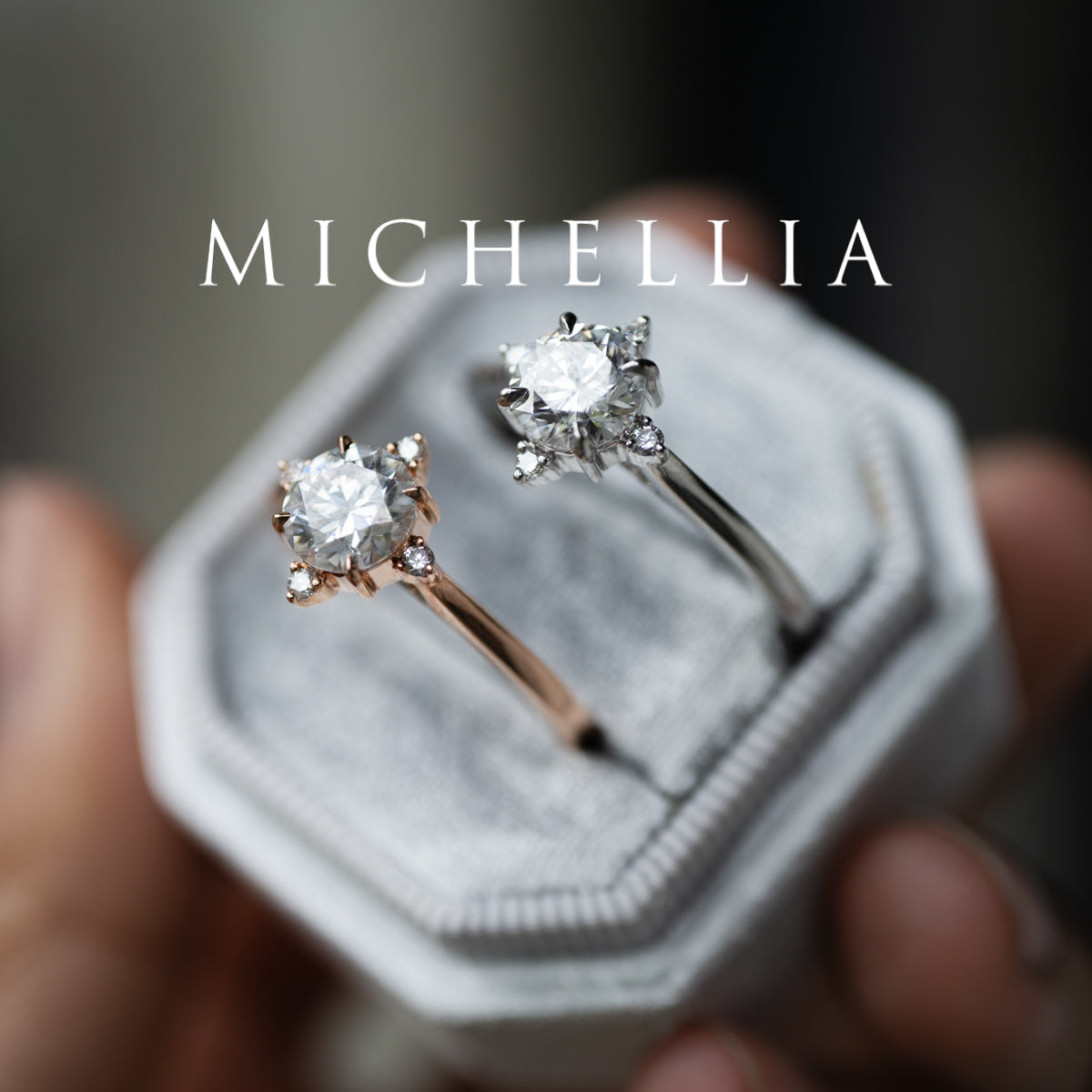 [Polaris] North Star Engagement Ring in Diamond / Moissanite