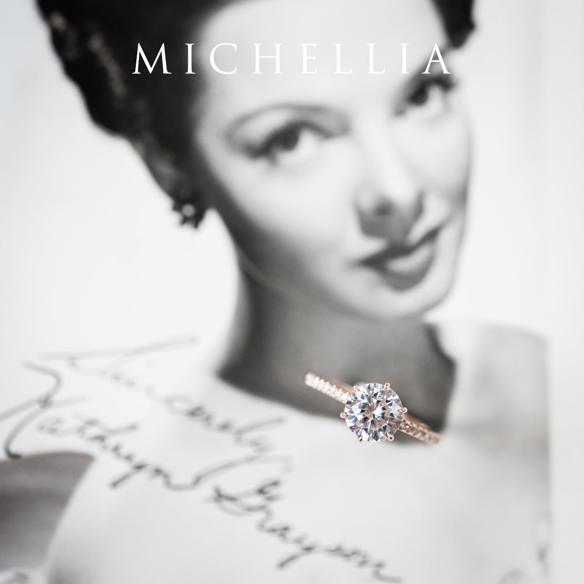 [Kate] Classic Pave Hidden Diamond 6-Prong Solitaire Engagement Ring in Diamond / Moissanite