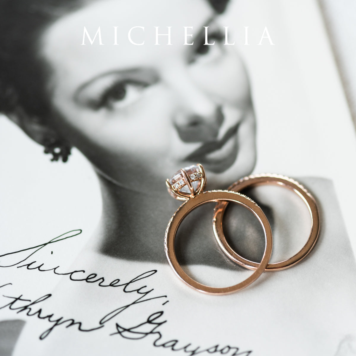 [Kate] Classic Pave Hidden Diamond 6-Prong Solitaire Engagement Ring in Diamond / Moissanite