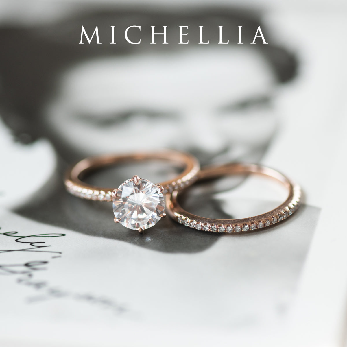 [Kate] Classic Pave Hidden Diamond 6-Prong Solitaire Engagement Ring in Diamond / Moissanite