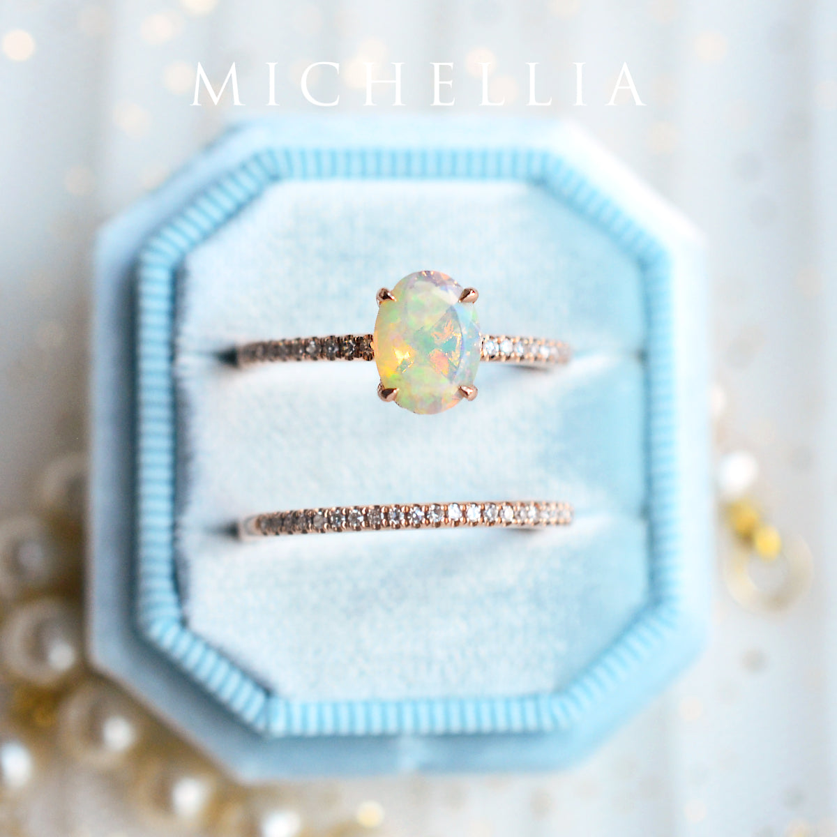 [Elaine] Modern Classic Oval Solitaire Ring in Natural Australian Opal