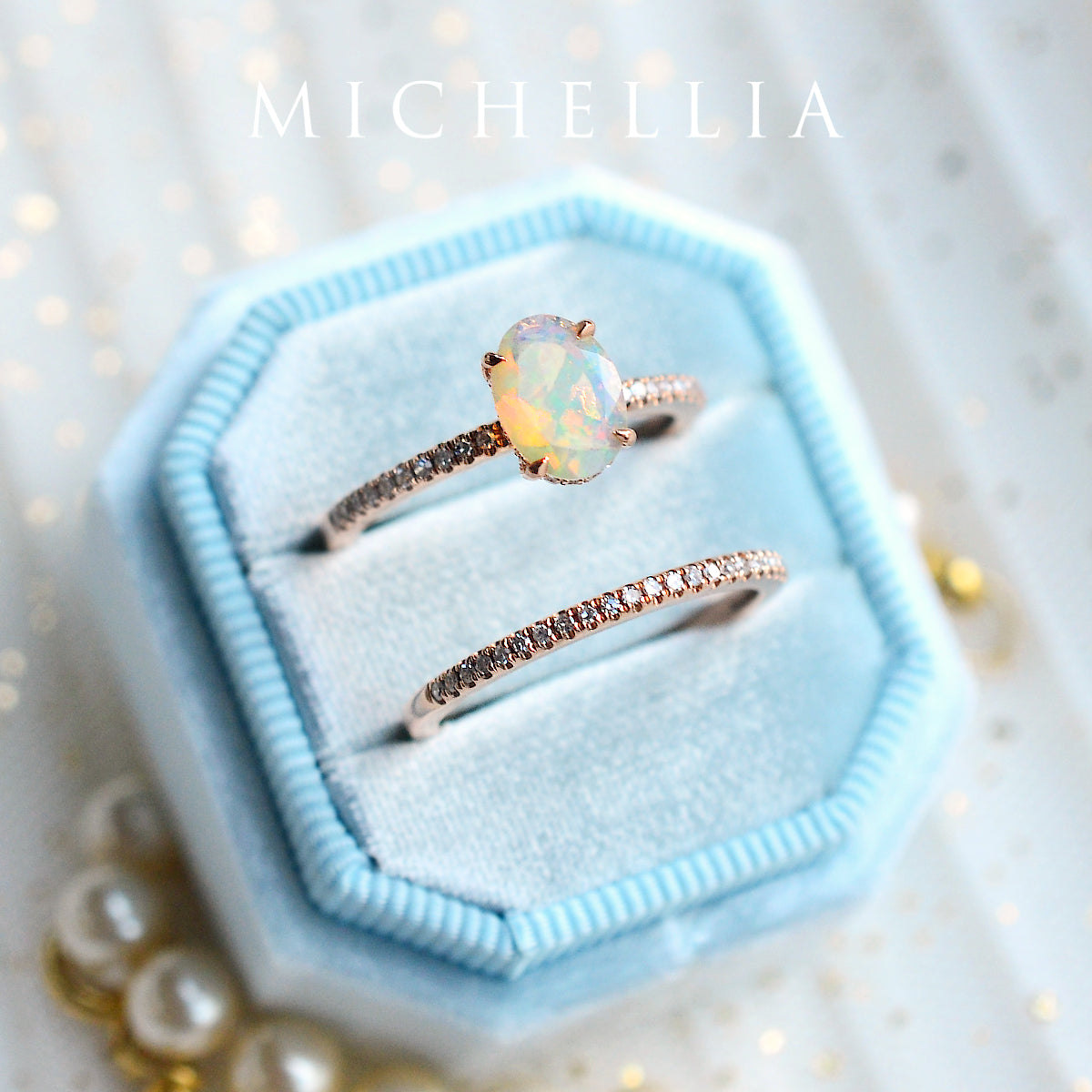 [Elaine] Modern Classic Oval Solitaire Ring in Natural Australian Opal