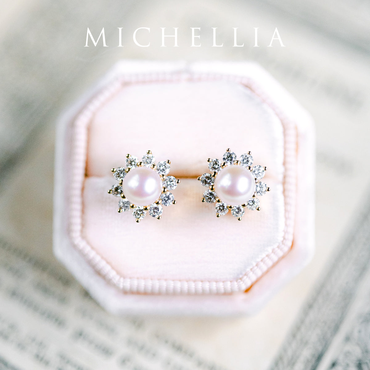 [Rosalie] Vintage Bloom Necklace in Akoya Pearl