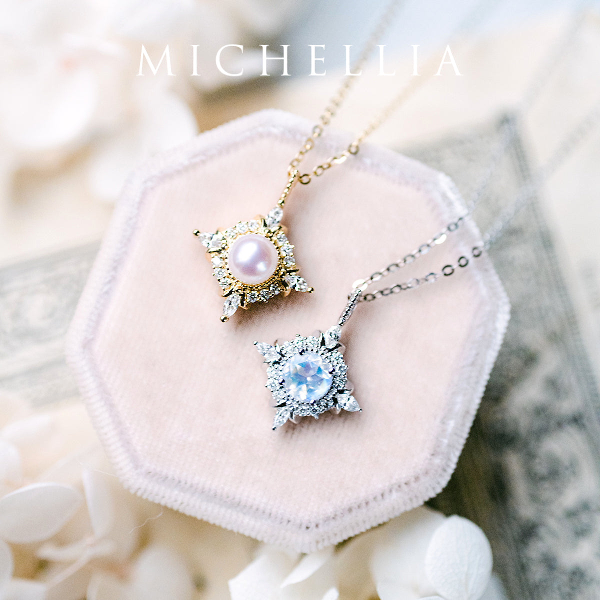 [Astrid] Art Deco Petite Necklace in Opal
