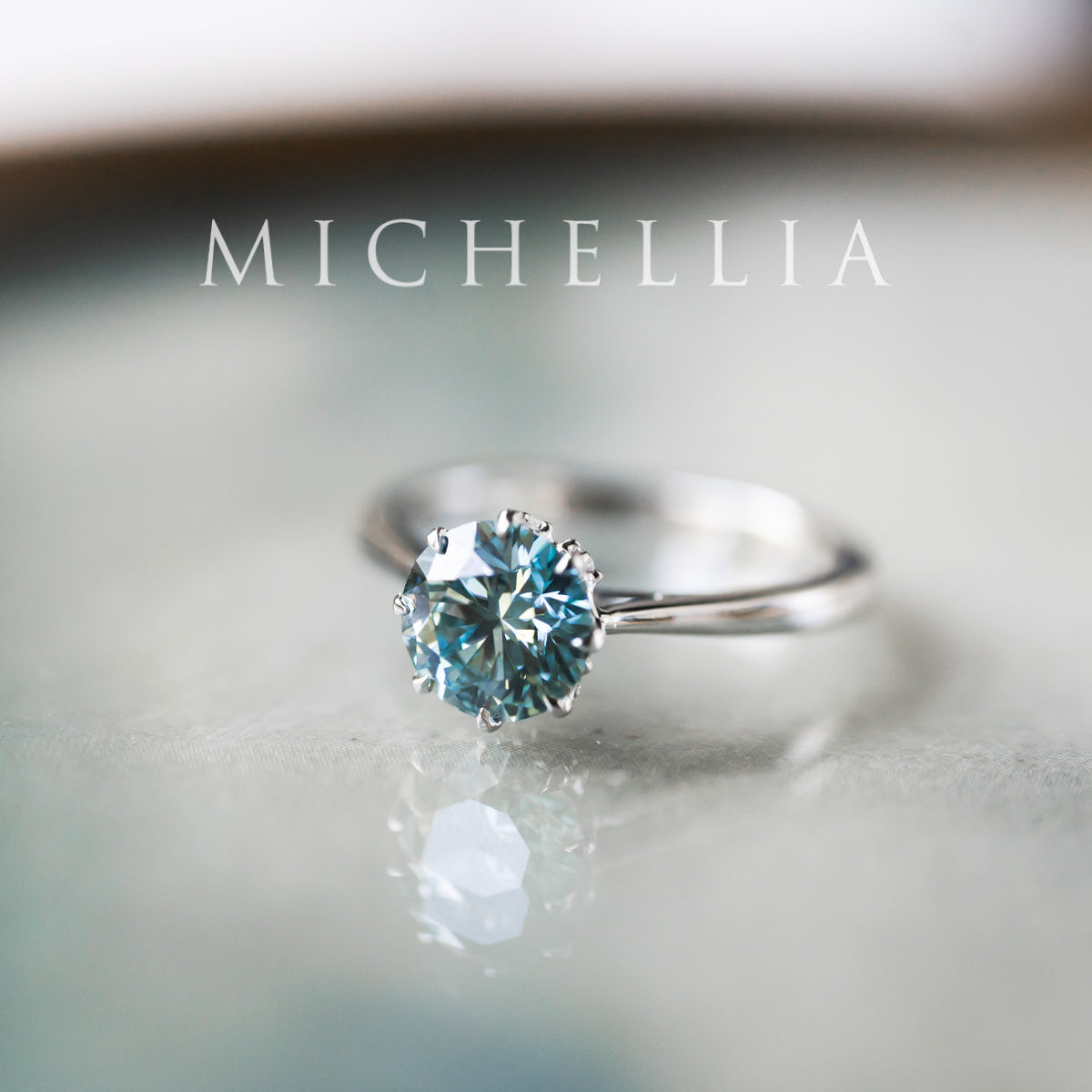 [Victoria] IGI Certified 1.29ct Mermaid Teal Blue Diamond Solitaire Engagement Ring, Platinum, One-of-A-Kind & Ready-to-Ship