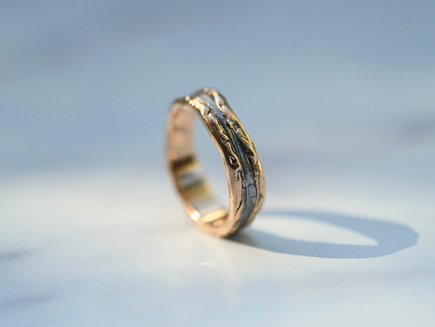 Meteorite & 14k Gold Freeform Ring - Made To Order