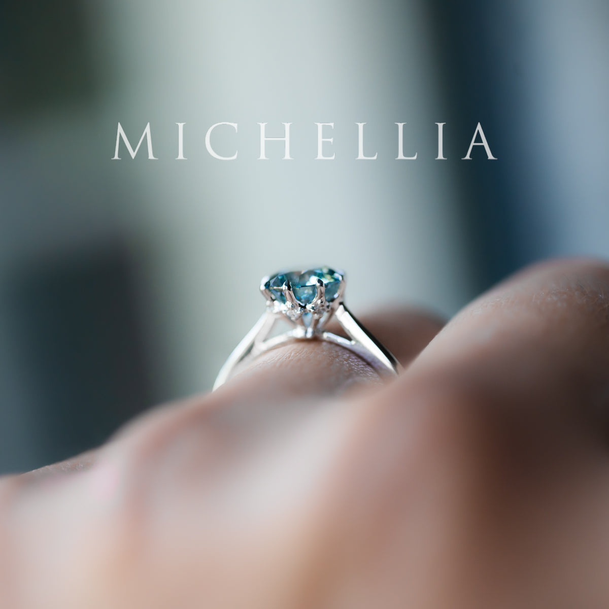 [Victoria] IGI Certified 1.29ct Mermaid Teal Blue Diamond Solitaire Engagement Ring, Platinum, One-of-A-Kind & Ready-to-Ship