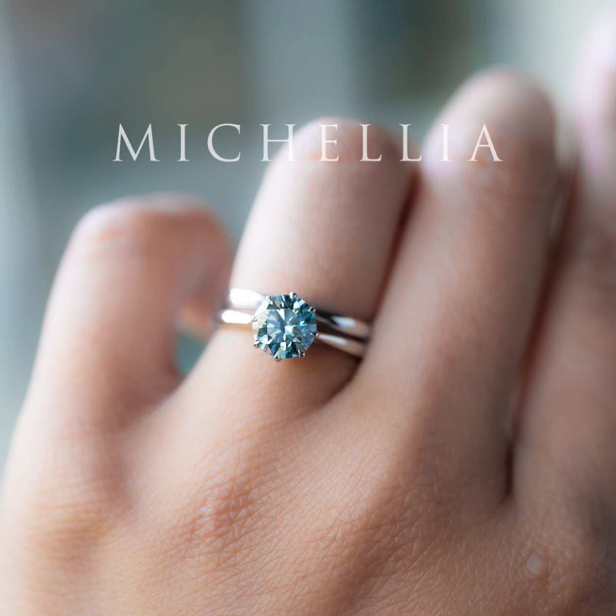 [Victoria] IGI Certified 1.29ct Mermaid Teal Blue Diamond Solitaire Engagement Ring, Platinum, One-of-A-Kind & Ready-to-Ship