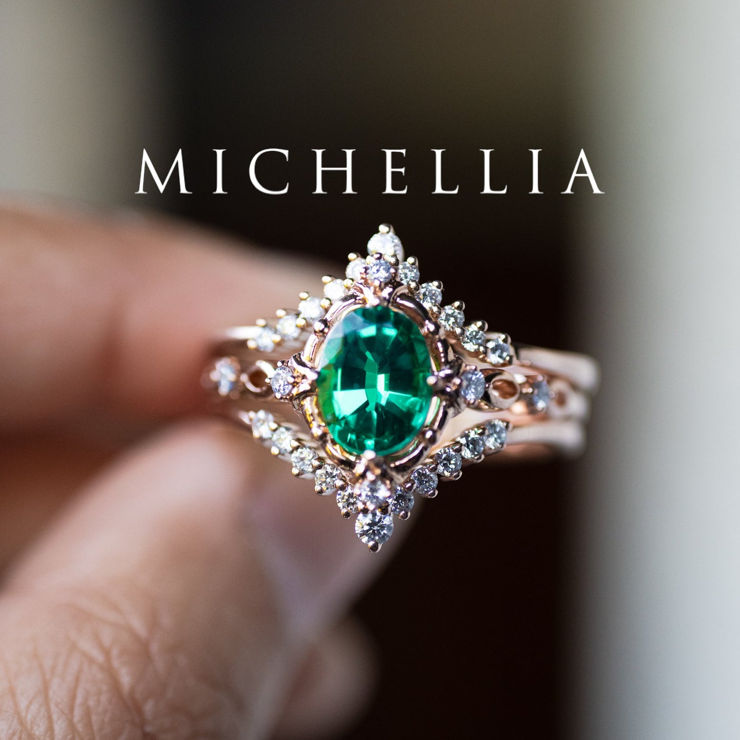 [Anastasia] Victorian Heirloom Oval Cut Engagement Ring in Diamond / Moissanite