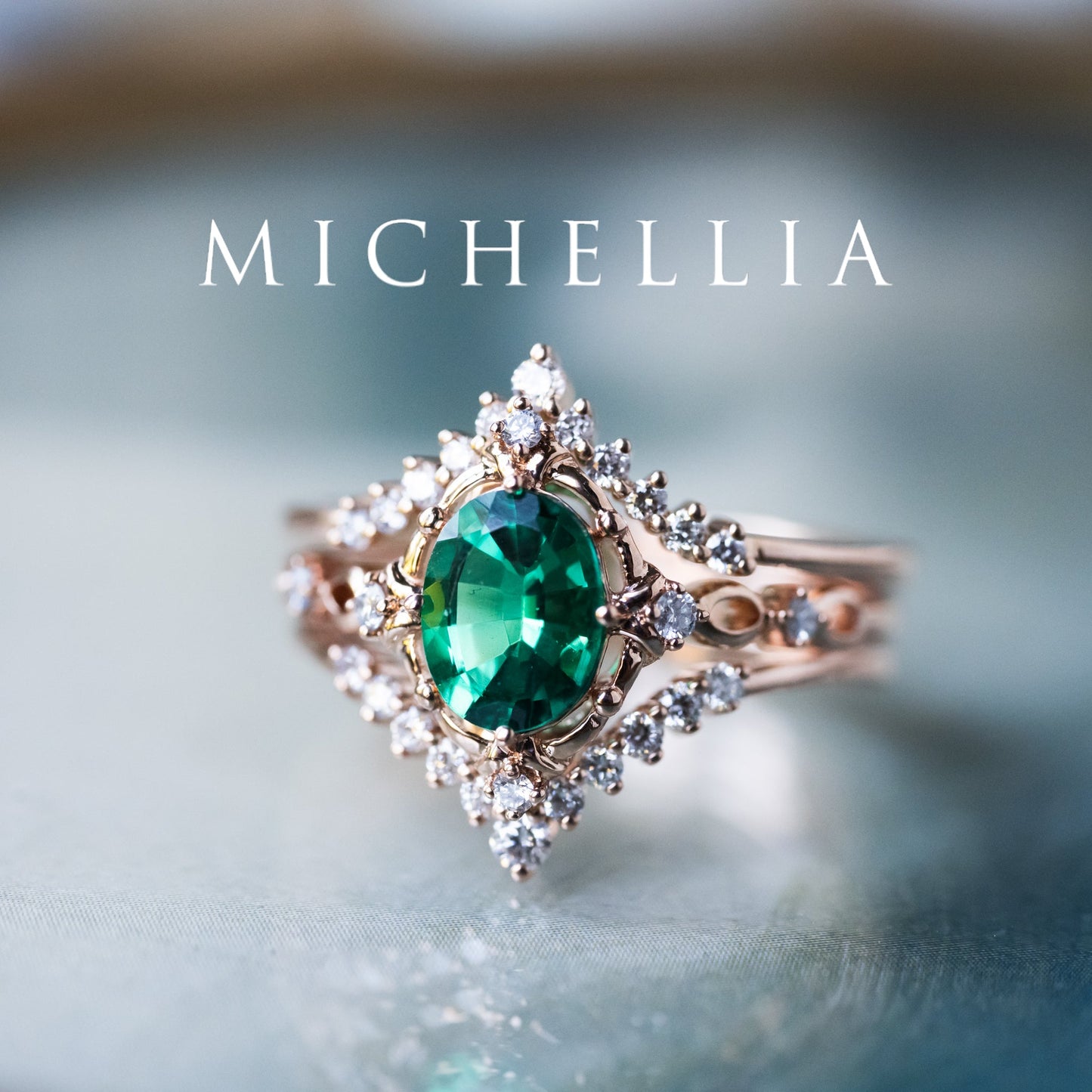 [Anastasia] Victorian Heirloom Oval Cut Engagement Ring in Diamond / Moissanite