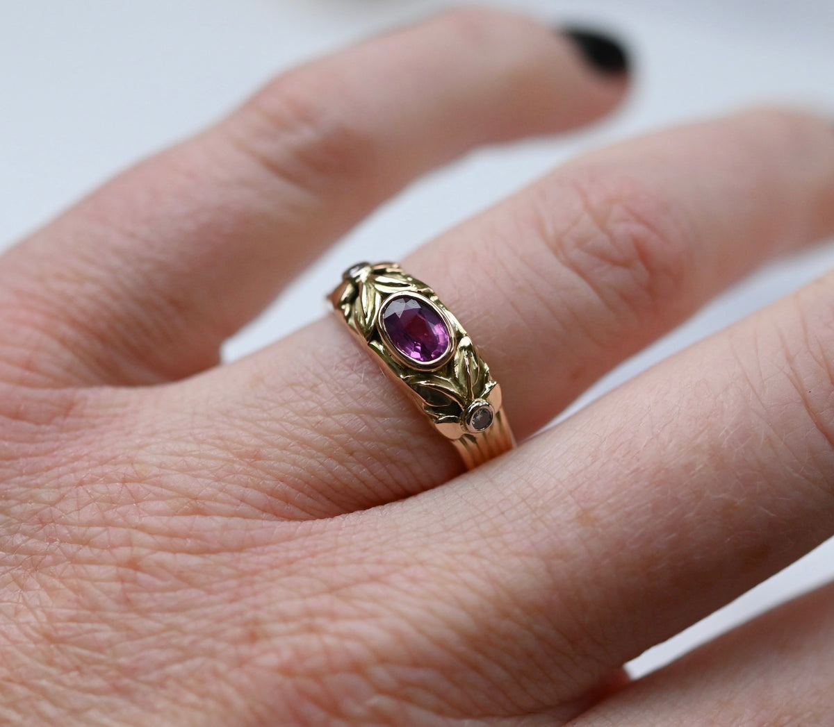 Small Banner 14k Gold Ring Setting - Made To Order