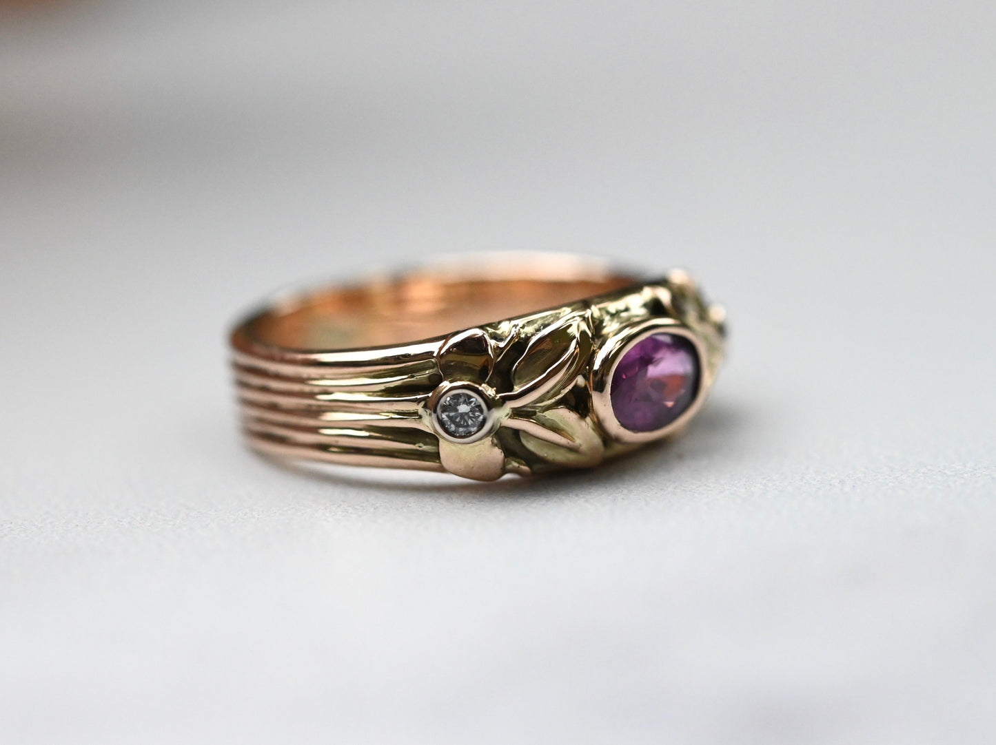 Small Banner 14k Gold Ring Setting - Made To Order