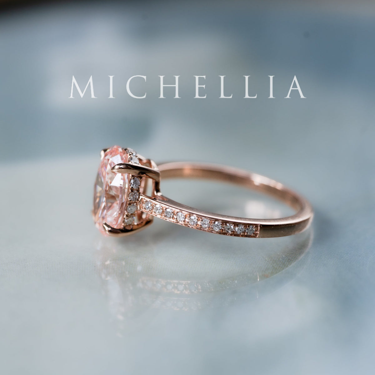[Elaine] IGI Certified 2.0ct Fancy Pink Diamond Oval Solitaire Engagement Ring, One-of-A-Kind