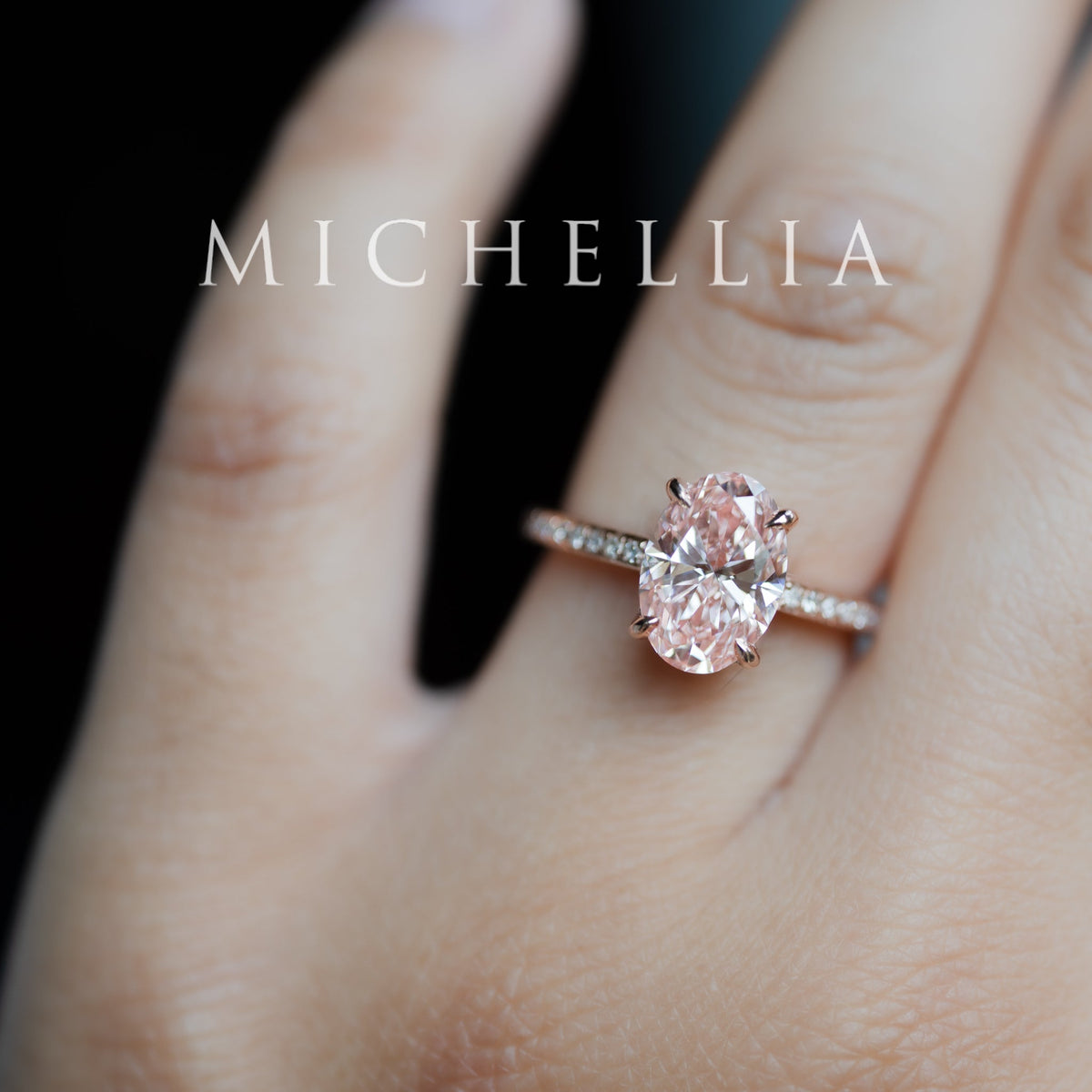 [Elaine] IGI Certified 2.0ct Fancy Pink Diamond Oval Solitaire Engagement Ring, One-of-A-Kind