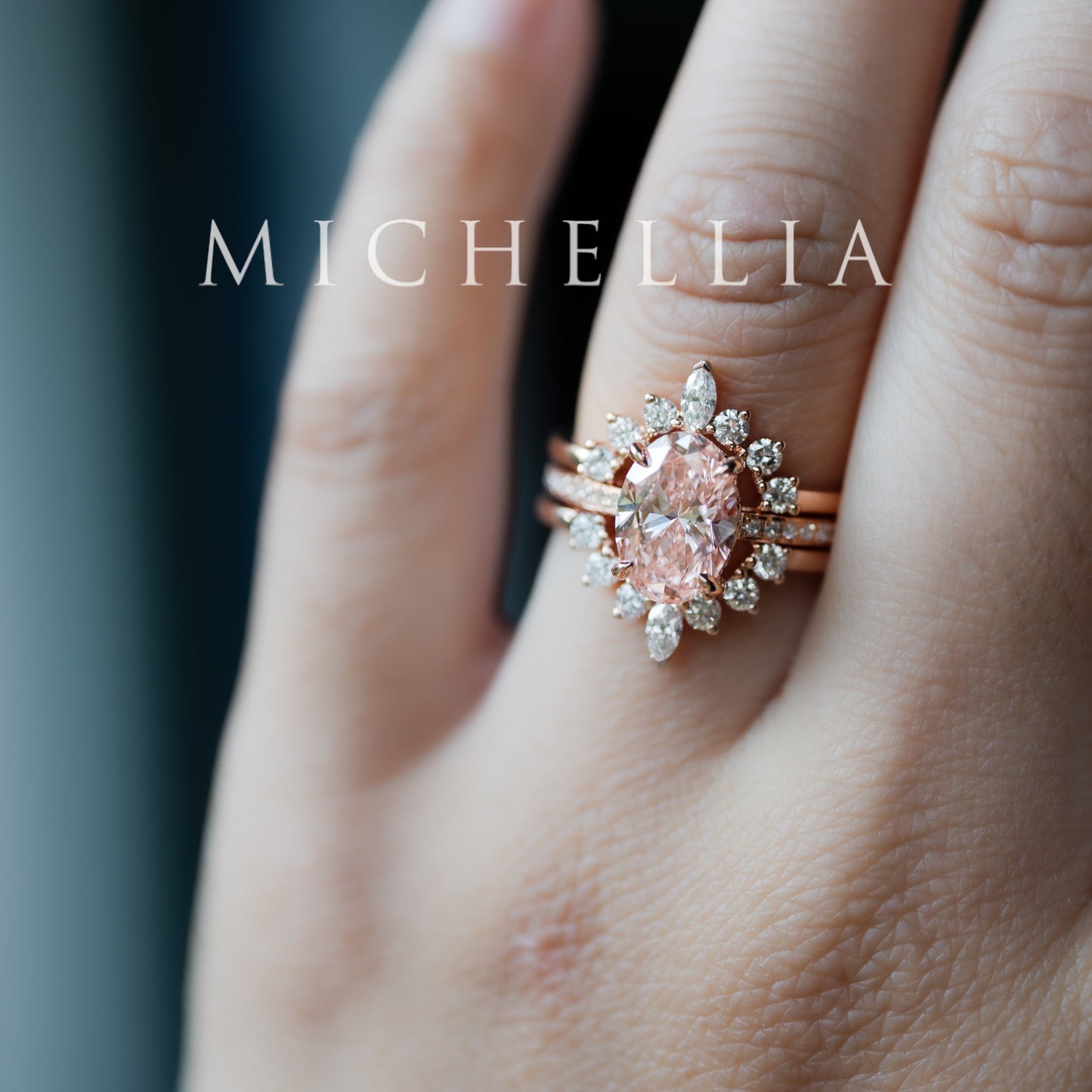 [Elaine] IGI Certified 2.0ct Fancy Pink Diamond Oval Solitaire Engagement Ring, One-of-A-Kind
