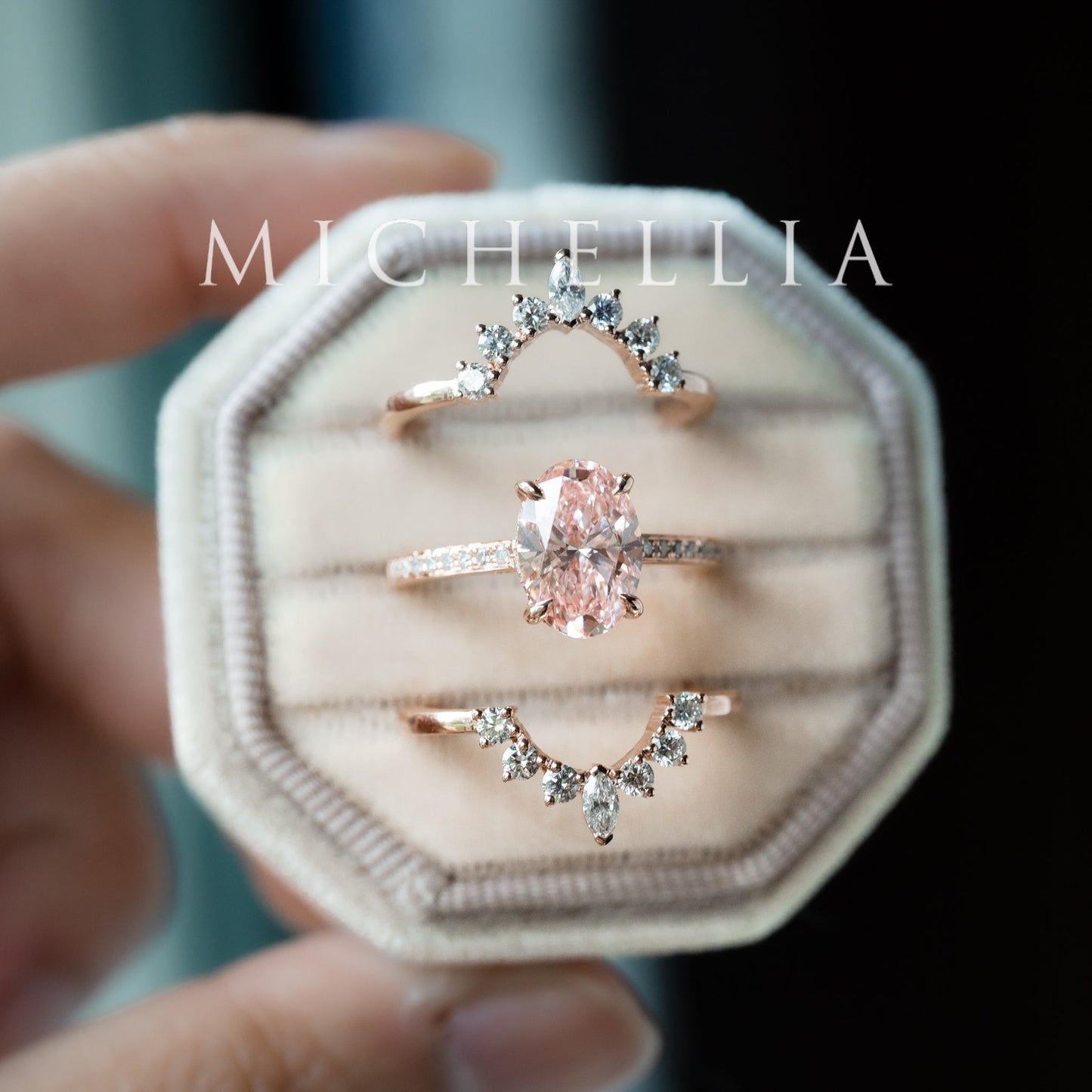 [Elaine] IGI Certified 2.0ct Fancy Pink Diamond Oval Solitaire Engagement Ring, One-of-A-Kind