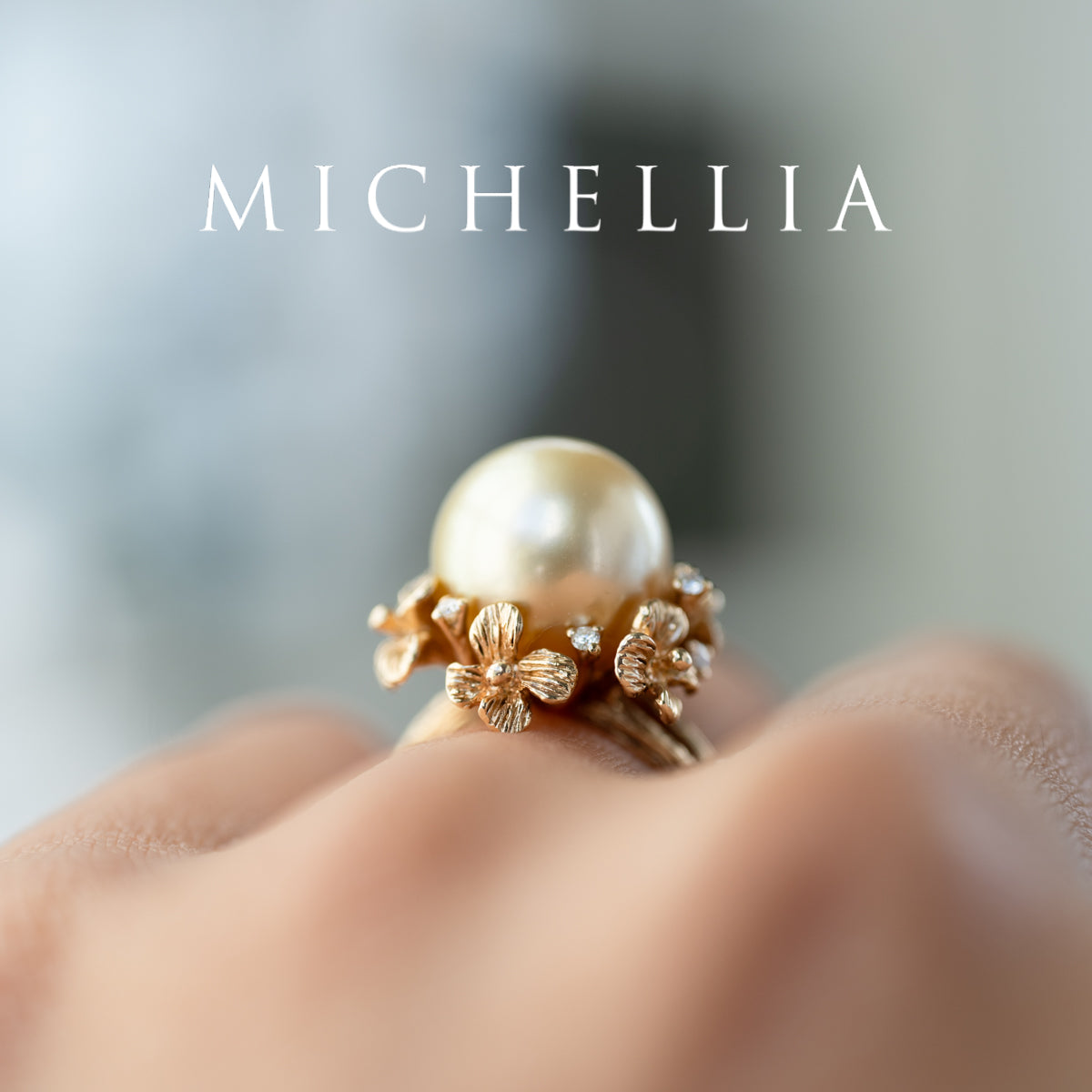 [Elowen] Golden Meadow South Sea Pearl Ring, 14K Yellow Gold - One of A Kind & Ready-to-Ship