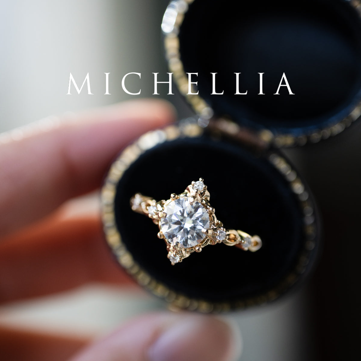 [Annalise] Victorian Heirloom Engagement Ring in Diamond / Moissanite
