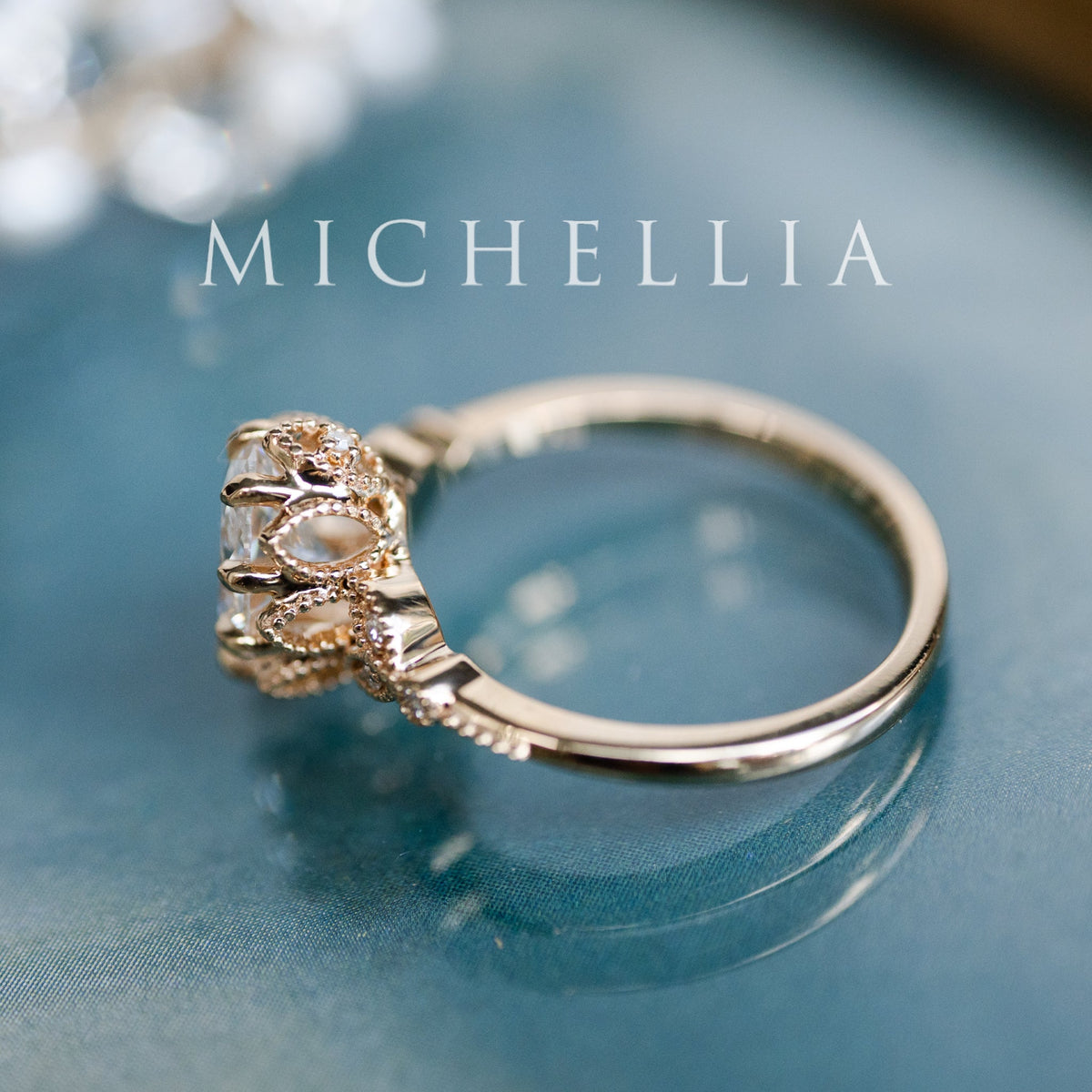 [Evanthe] IGI Certified 1.6 ct Oval Brilliant Diamond Vintage Floral Engagement Ring, One of A Kind & Ready-to-Ship