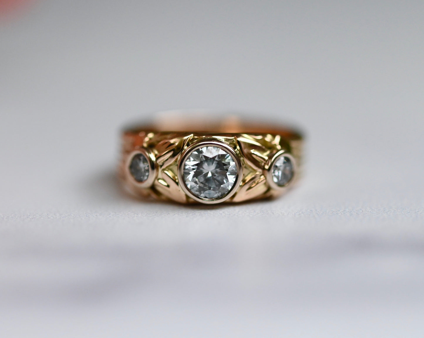 Small Banner 14k Gold Ring Setting - Made To Order