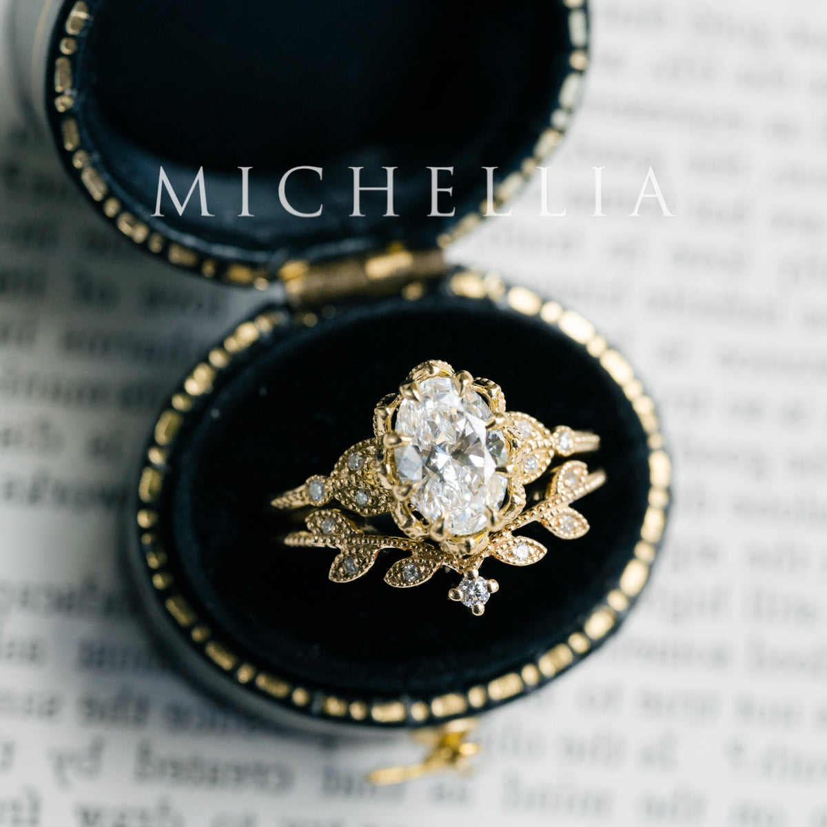 [Evanthe] IGI Certified 1.6 ct Oval Brilliant Diamond Vintage Floral Engagement Ring, One of A Kind & Ready-to-Ship