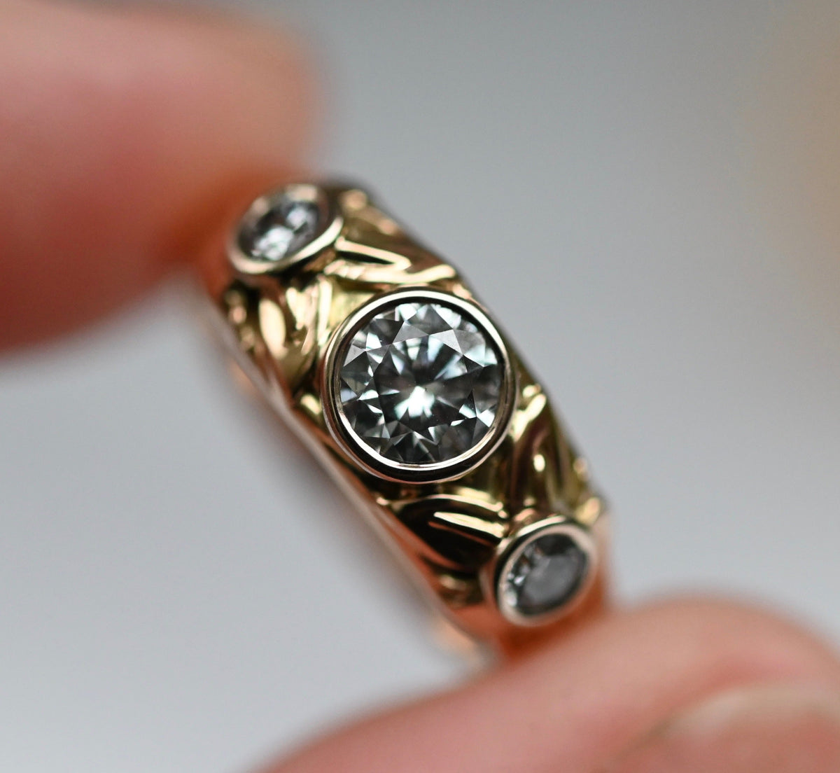 Small Banner 14k Gold Ring Setting - Made To Order