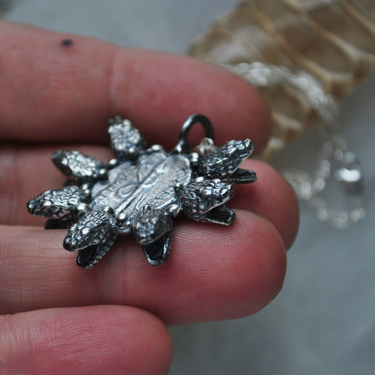 7 Lucky Snakes - Ancient Geek Coin, necklace, Esklepios and Temple
