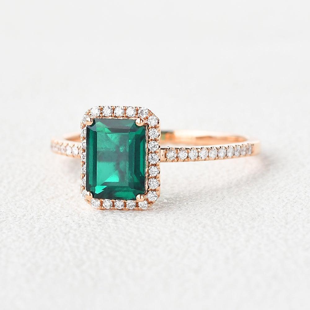 Vera's Grace | Vintage Emerald & Moissanite Ring