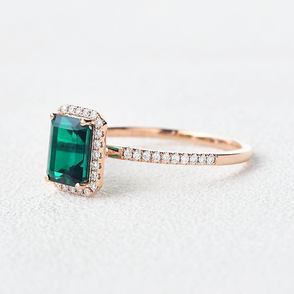 Vera's Grace | Vintage Emerald & Moissanite Ring