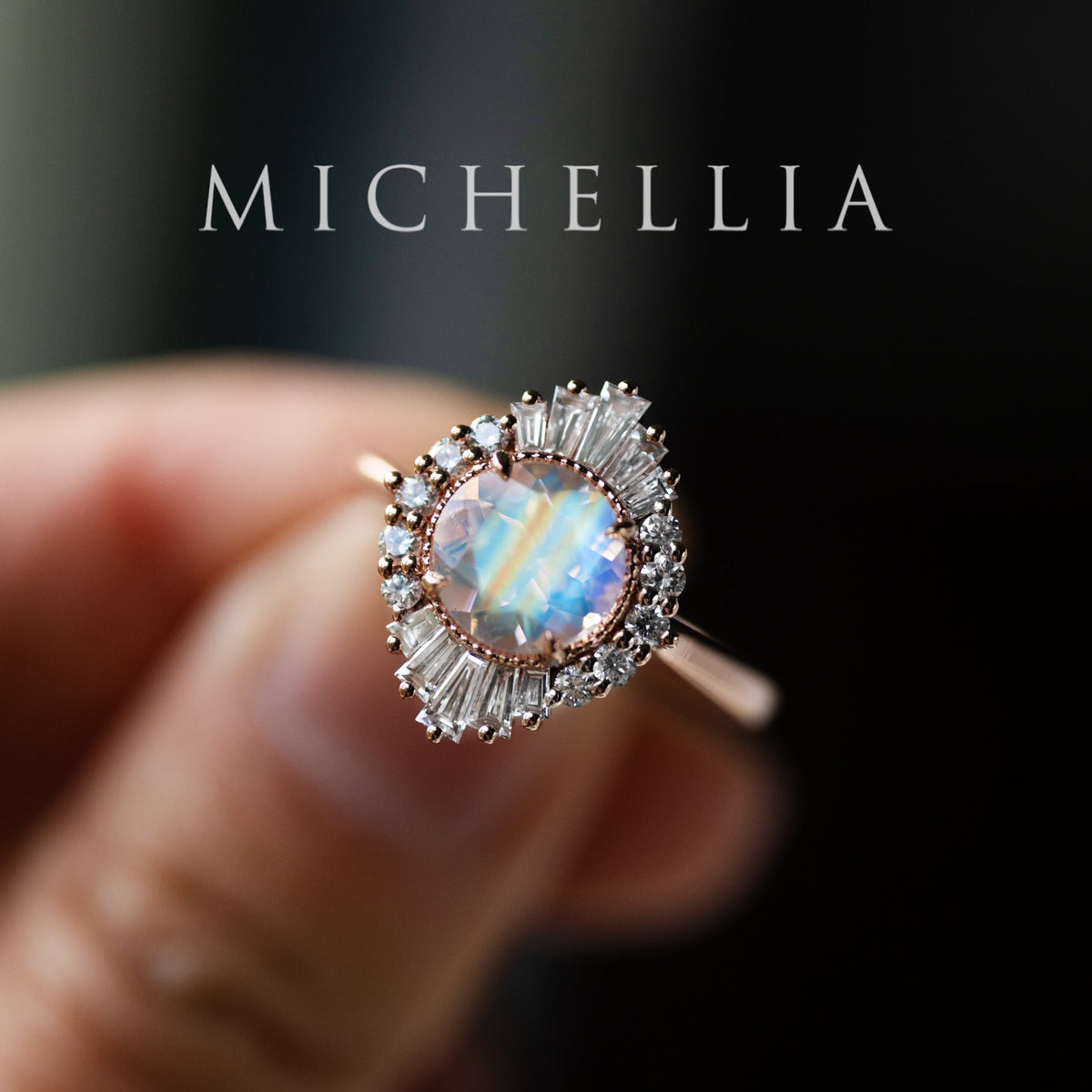 [Georgiana] Vintage Deco Duchess Ring in Moonstone