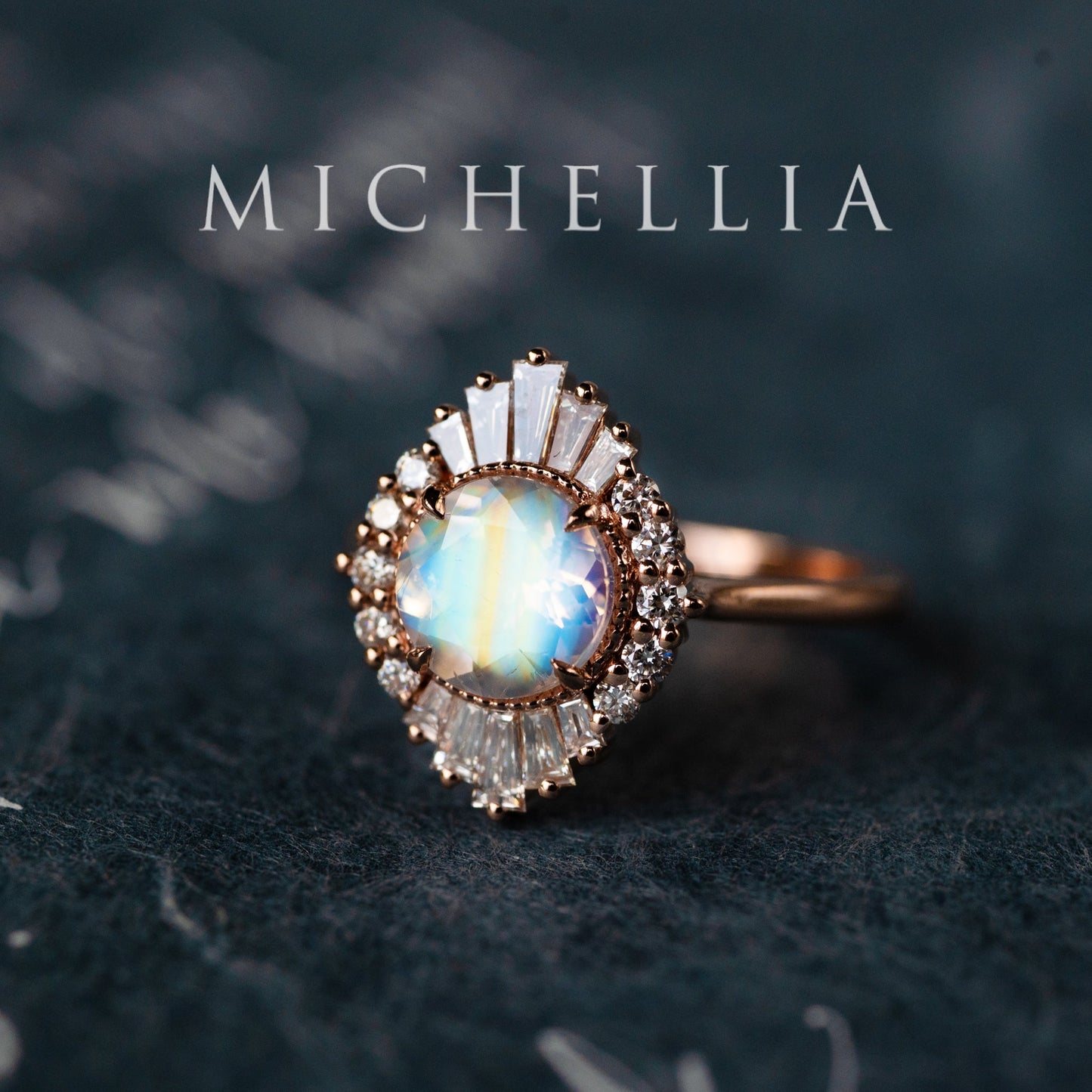 [Georgiana] Vintage Deco Duchess Ring in Moonstone