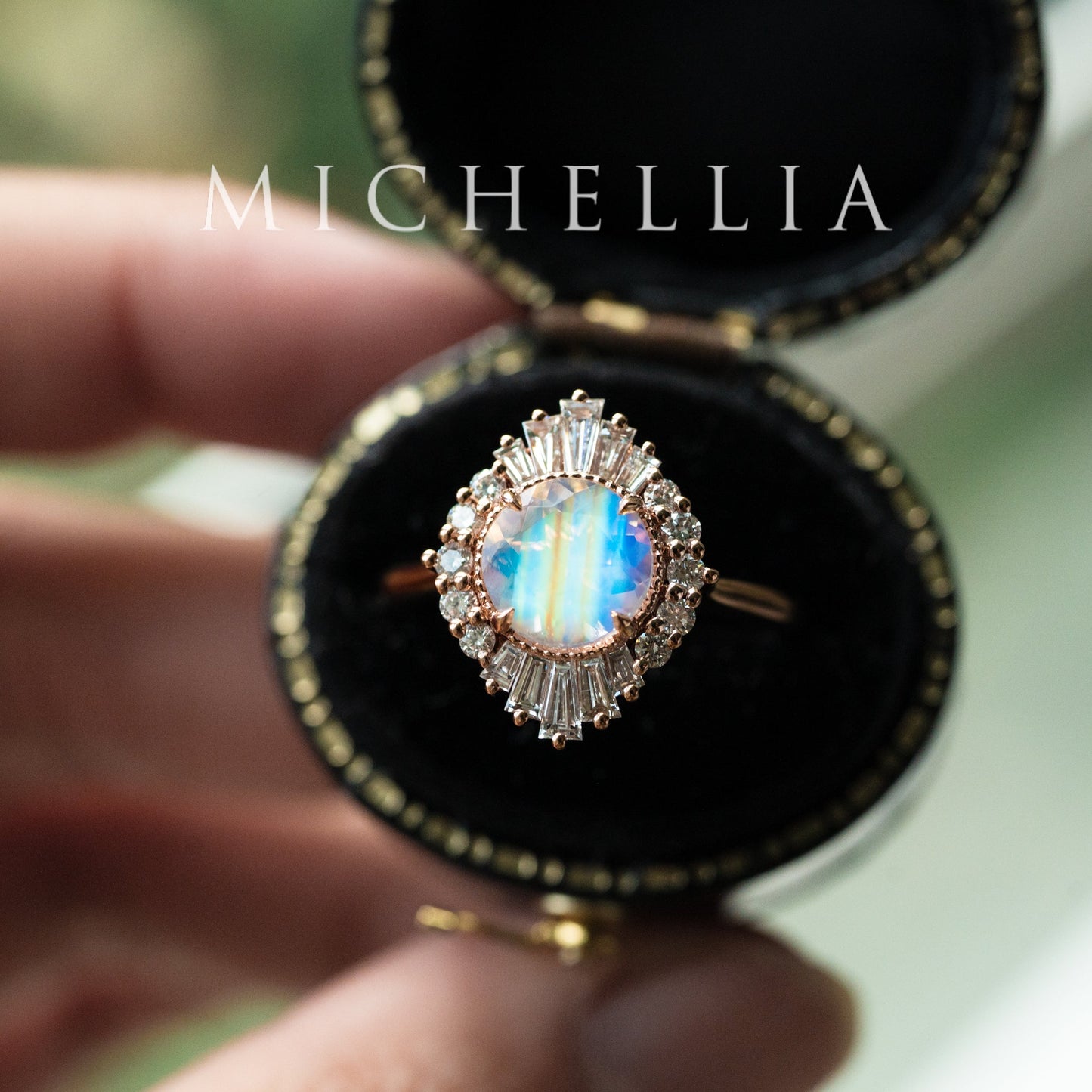 [Georgiana] Vintage Deco Duchess Ring in Moonstone