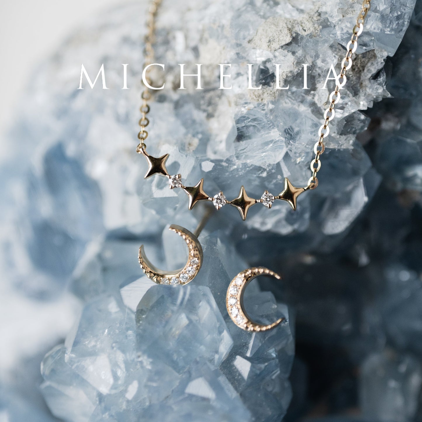 [Selene] Moon Goddess Engagement Ring in Moonstone