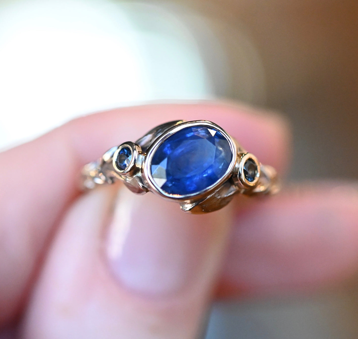 Cascading Leaf 14k Gold Ring Setting - Made To Order