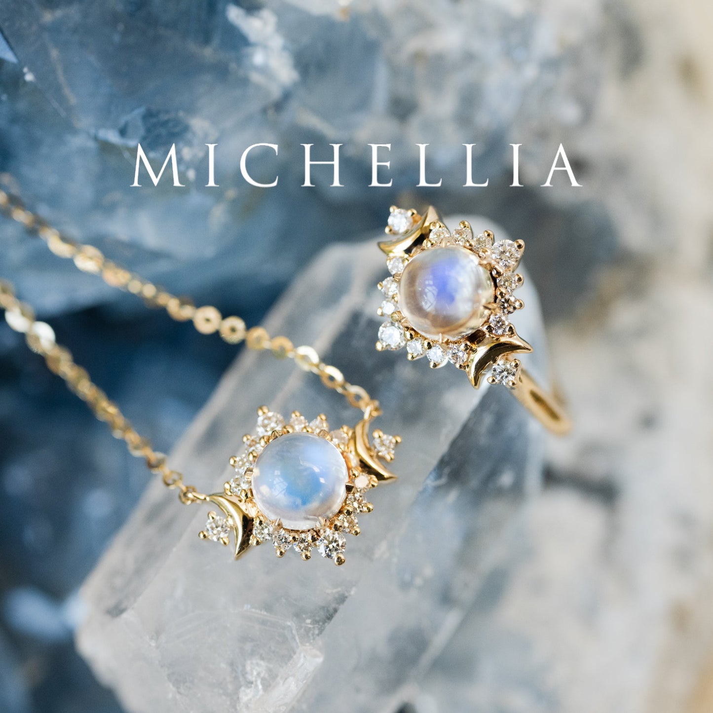 [Selene] Moon Goddess Engagement Ring in Australian Opal