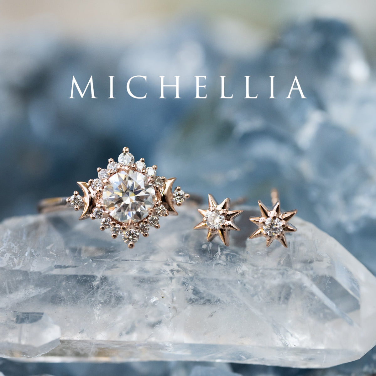 [Divina] Diamond Wandering Star Solid Gold Earrings