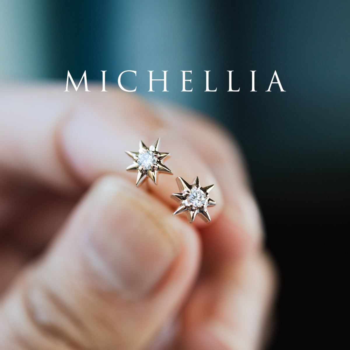 [Divina] Diamond Wandering Star Solid Gold Earrings
