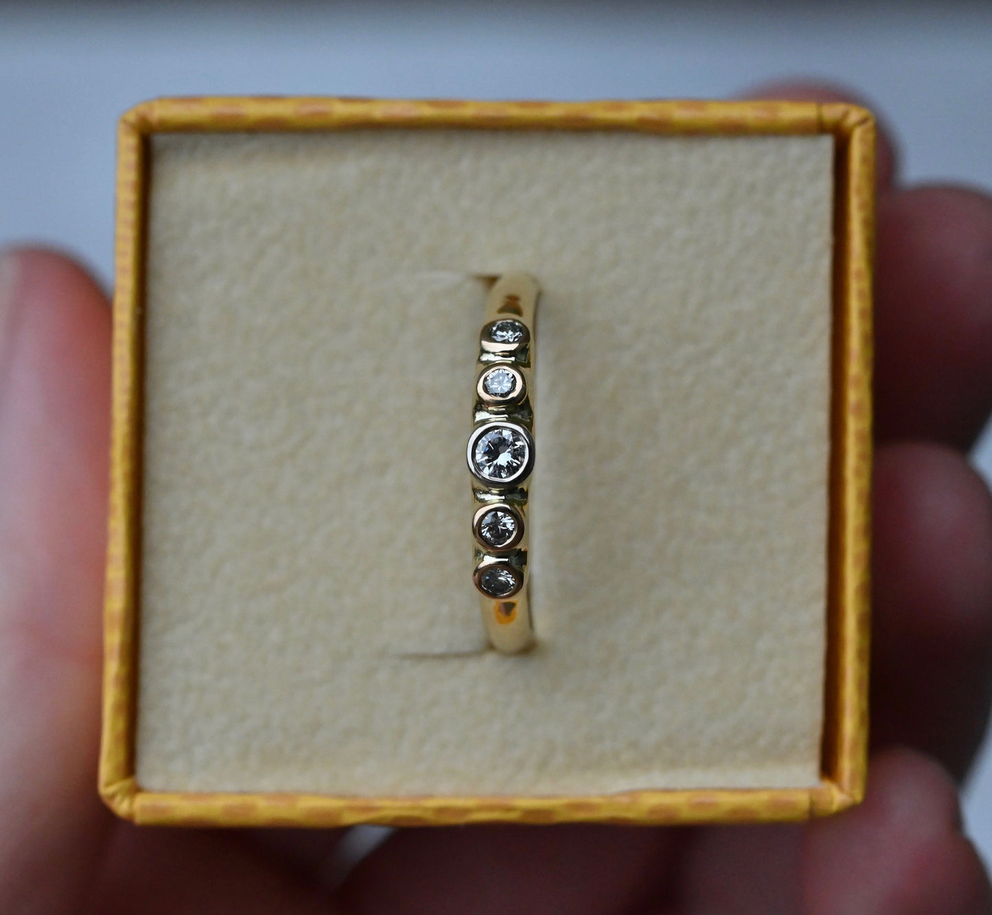 Halo 14k Gold 5 Stone Ring Setting - Made To Order