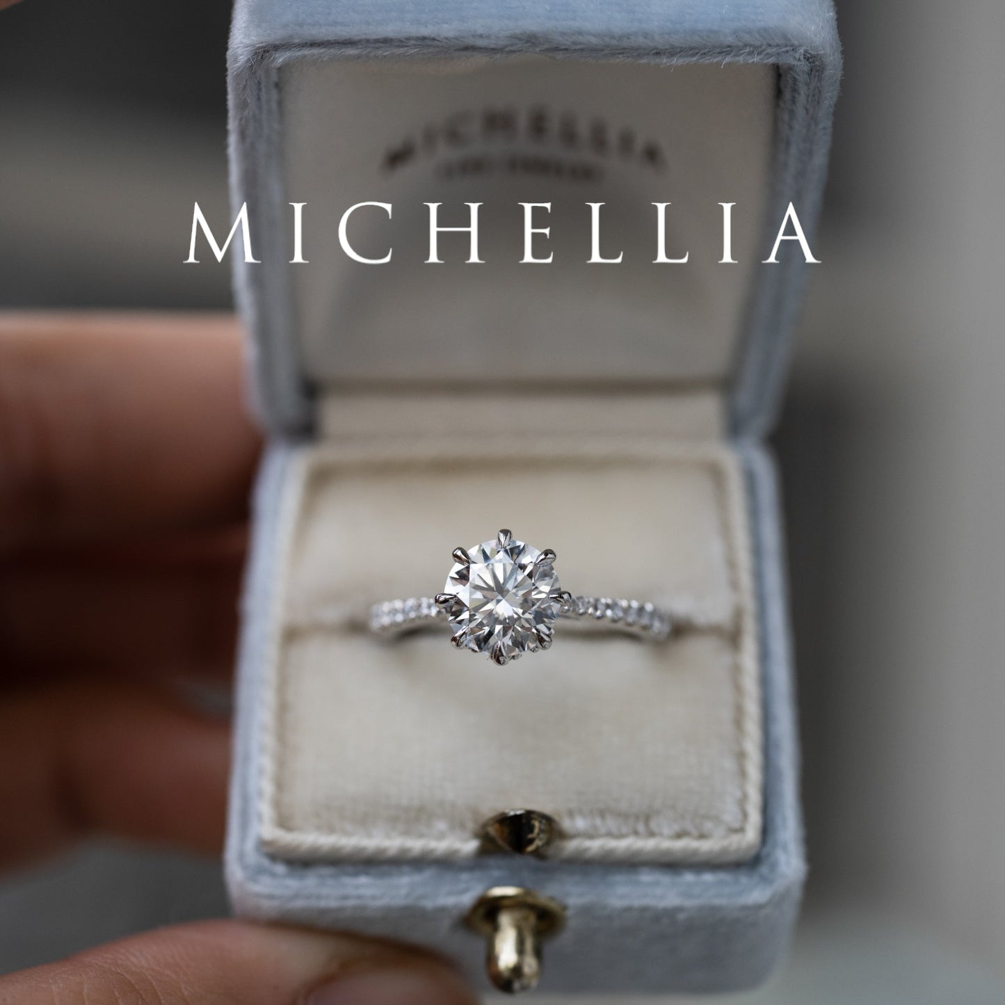 [Victoria] Classic Crown Solitaire Engagement Ring with 1.25ct Diamond with Eternity Pave Shank, Platinum, Ready-to-Ship & One-of-A-Kind