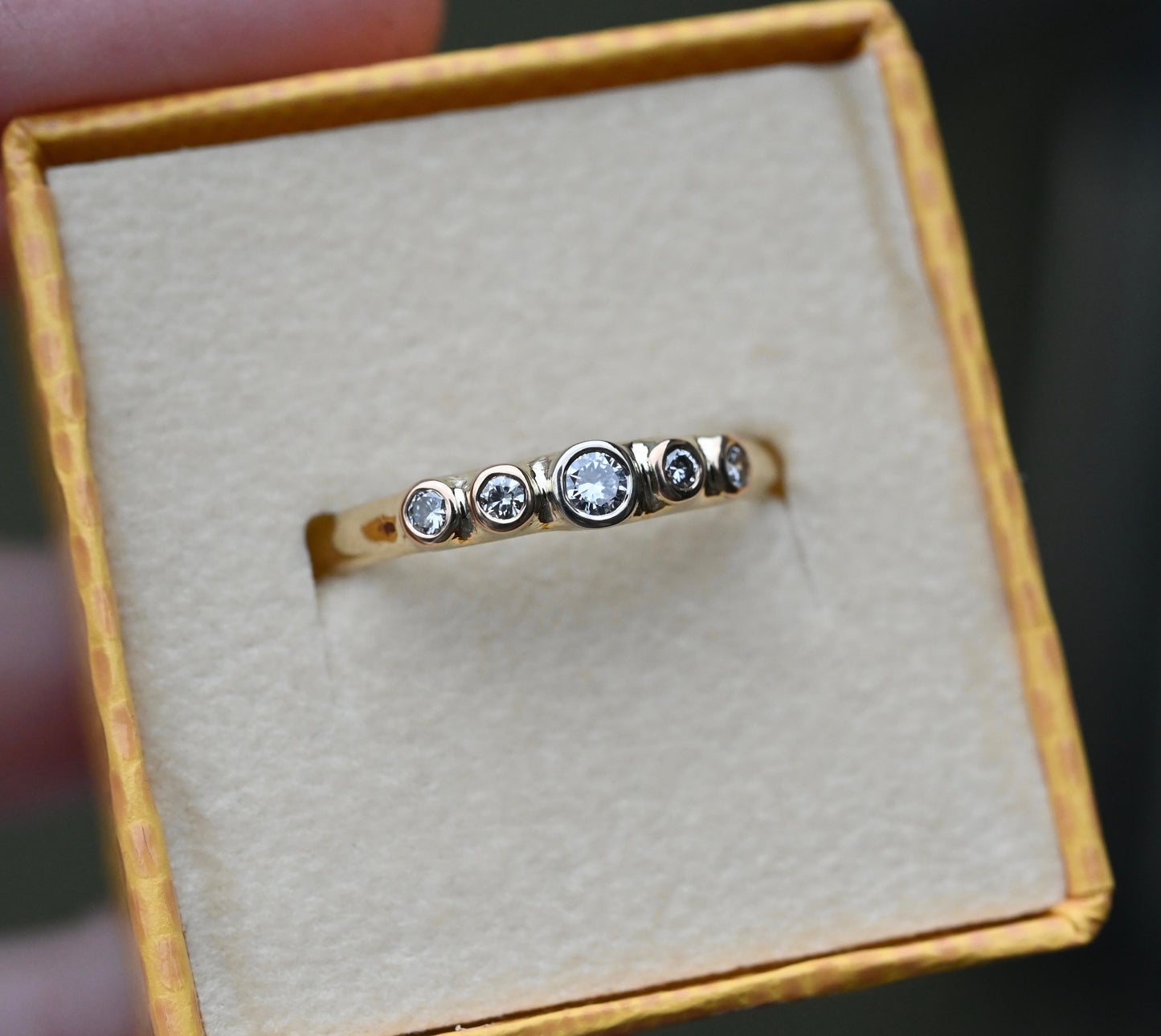 Halo 14k Gold 5 Stone Ring Setting - Made To Order