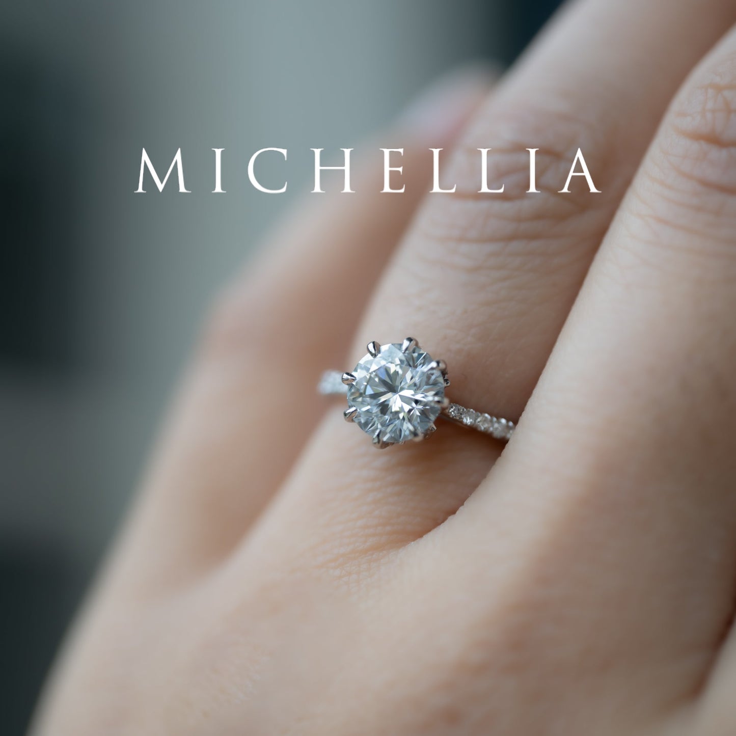 [Victoria] Classic Crown Solitaire Engagement Ring with 1.25ct Diamond with Eternity Pave Shank, Platinum, Ready-to-Ship & One-of-A-Kind