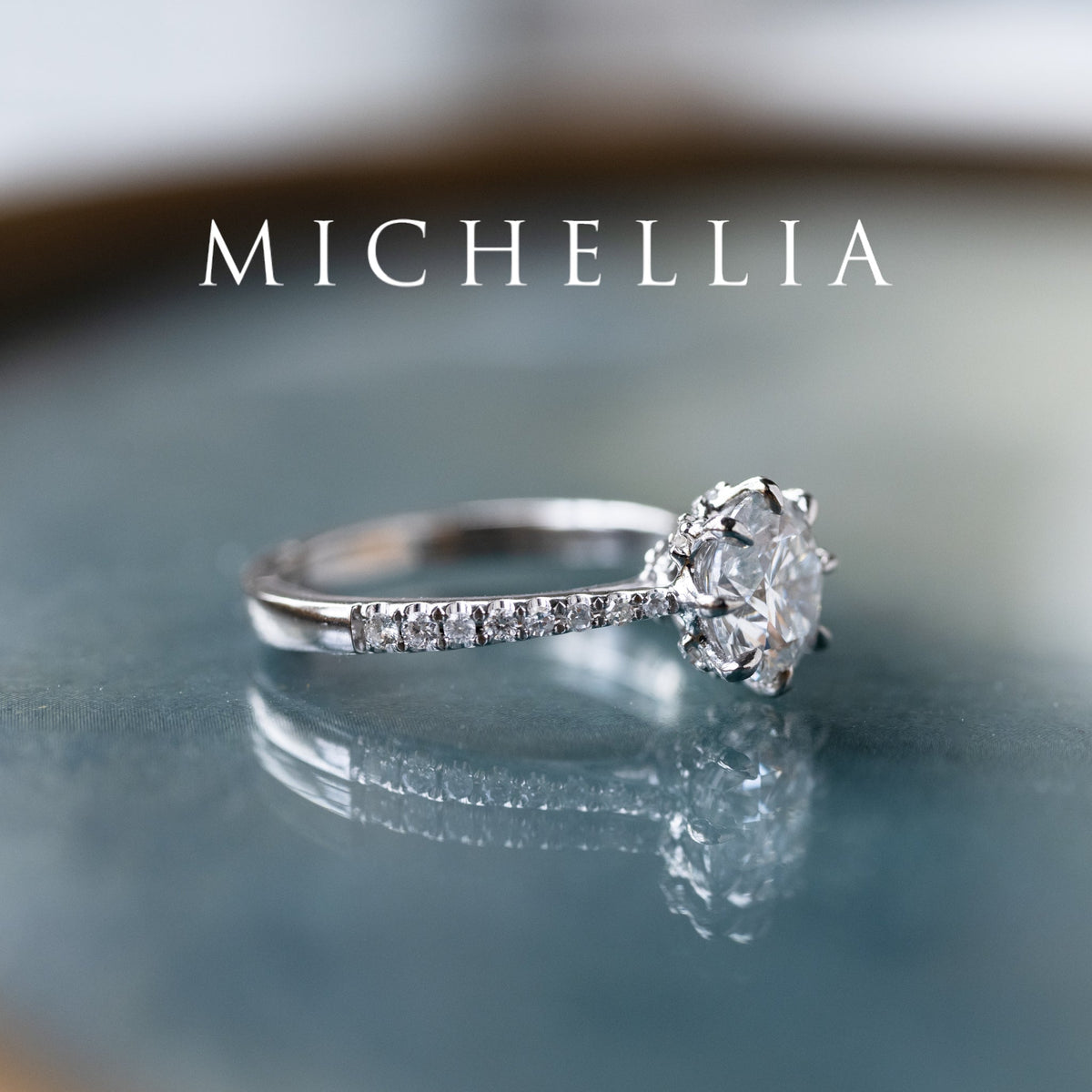 [Victoria] Classic Crown Solitaire Engagement Ring with 1.25ct Diamond with Eternity Pave Shank, Platinum, Ready-to-Ship & One-of-A-Kind