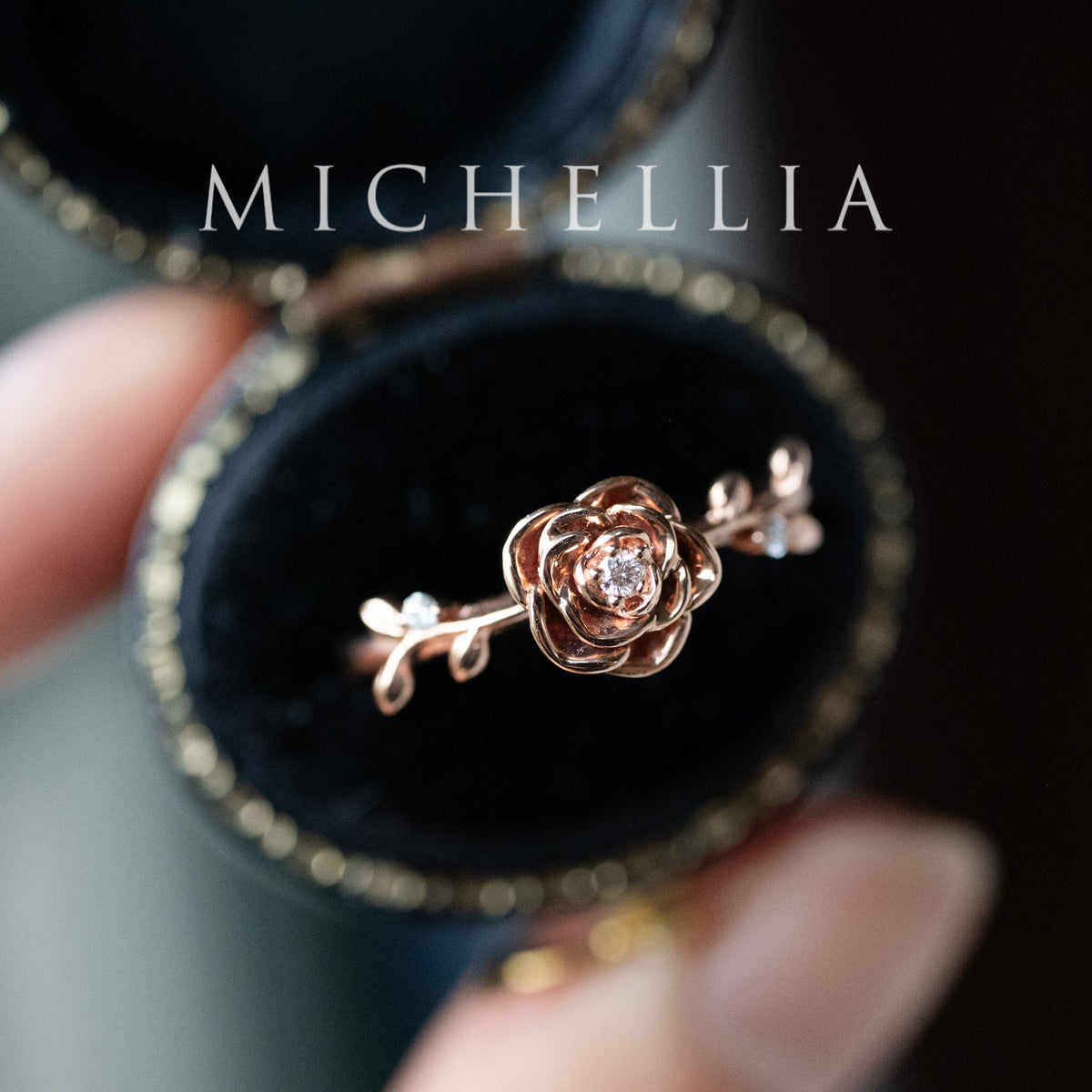 [Roselyn] The Petite Parisian Rose Natural Diamond Ring, Limited Edition