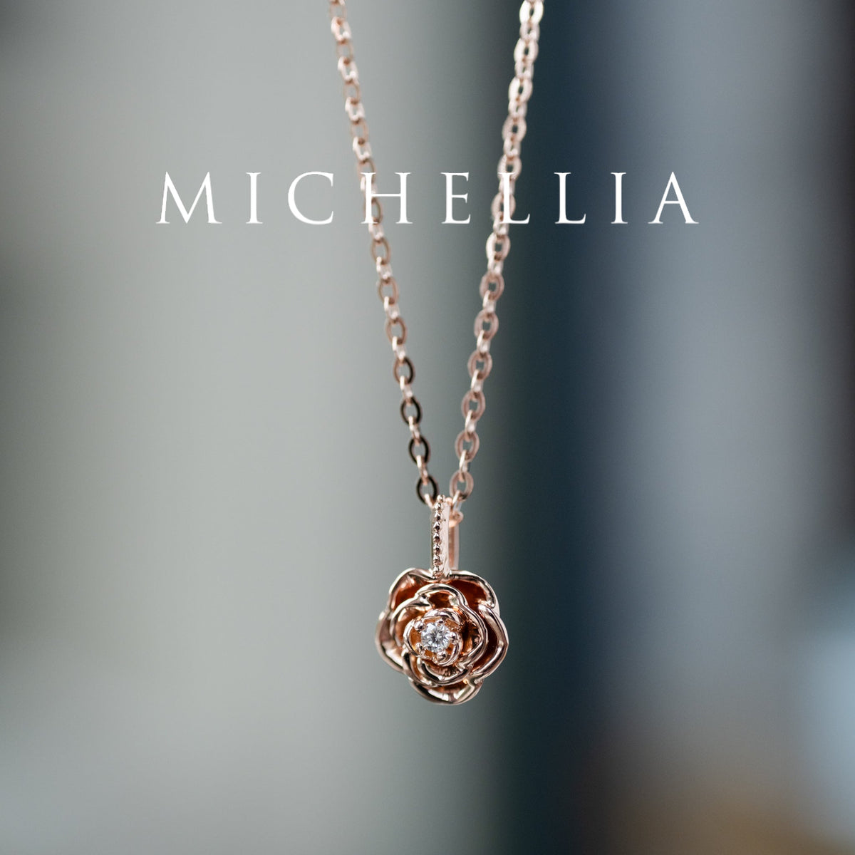 [Roselyn] The Petite Parisian Rose Natural Diamond Necklace & Earring Set - Limited Edition