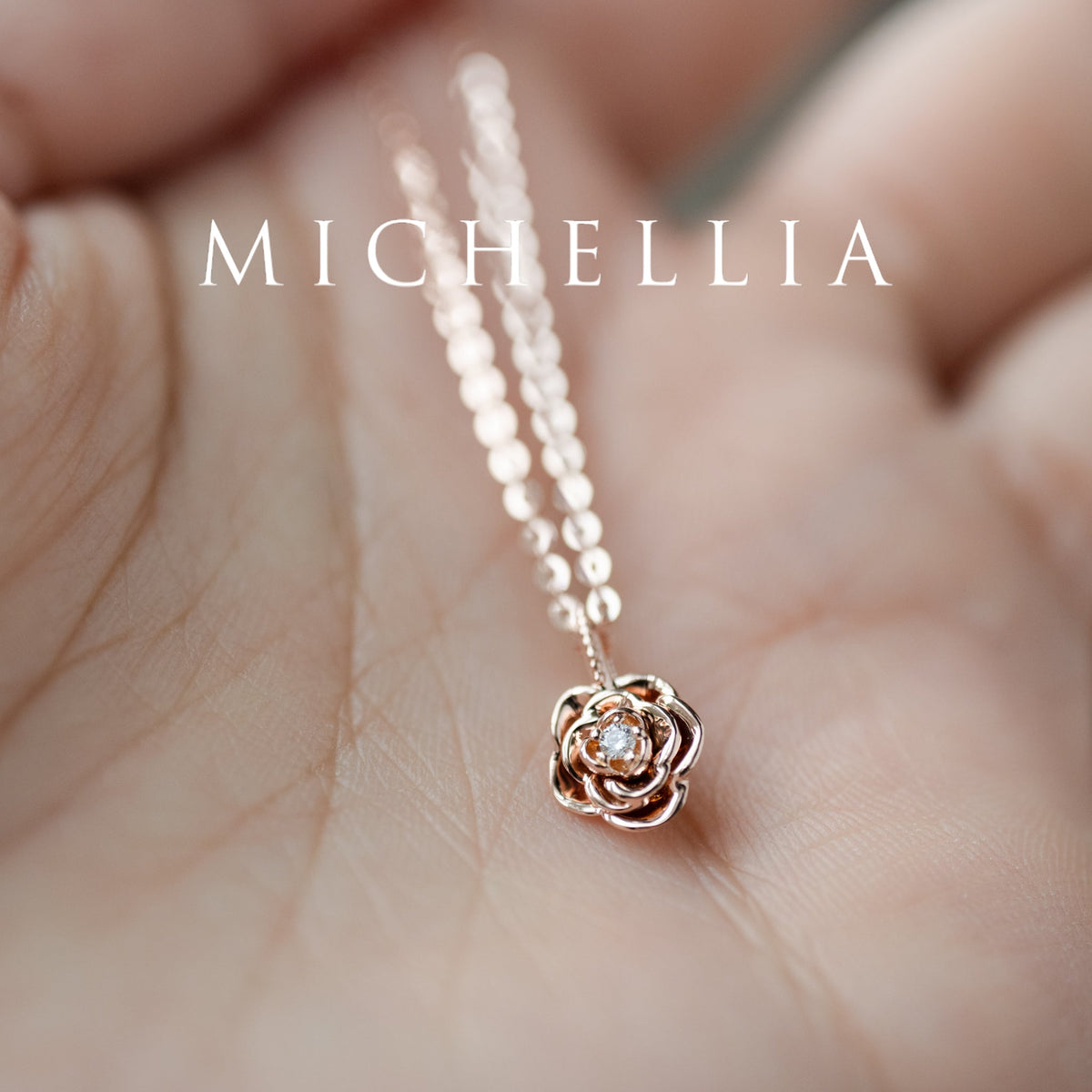 [Roselyn] The Petite Parisian Rose Natural Diamond Necklace & Earring Set - Limited Edition