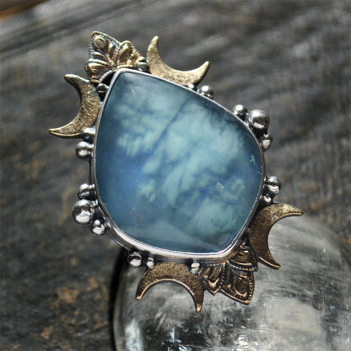 Size 7, Cloud Diviner Ring, Aquamarine