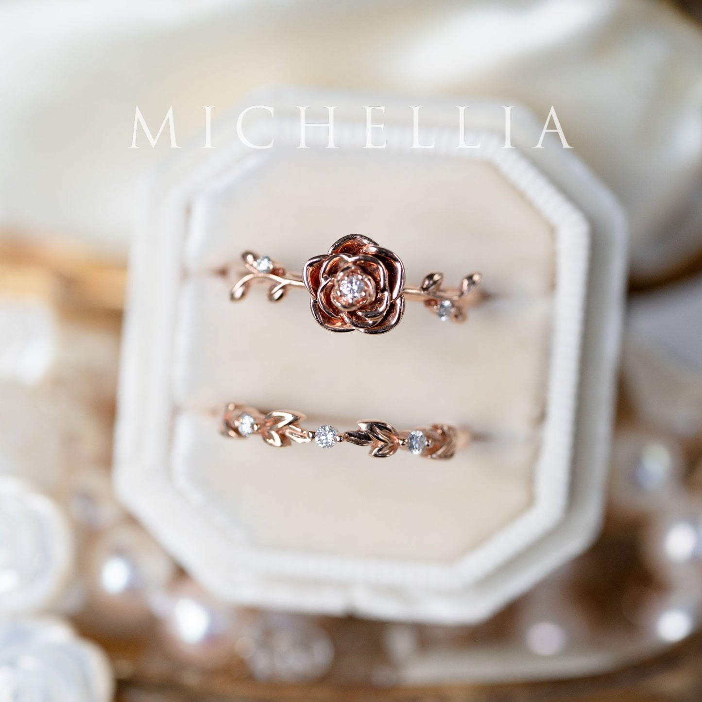 [Roselyn] The Petite Parisian Rose Natural Diamond Ring, Limited Edition