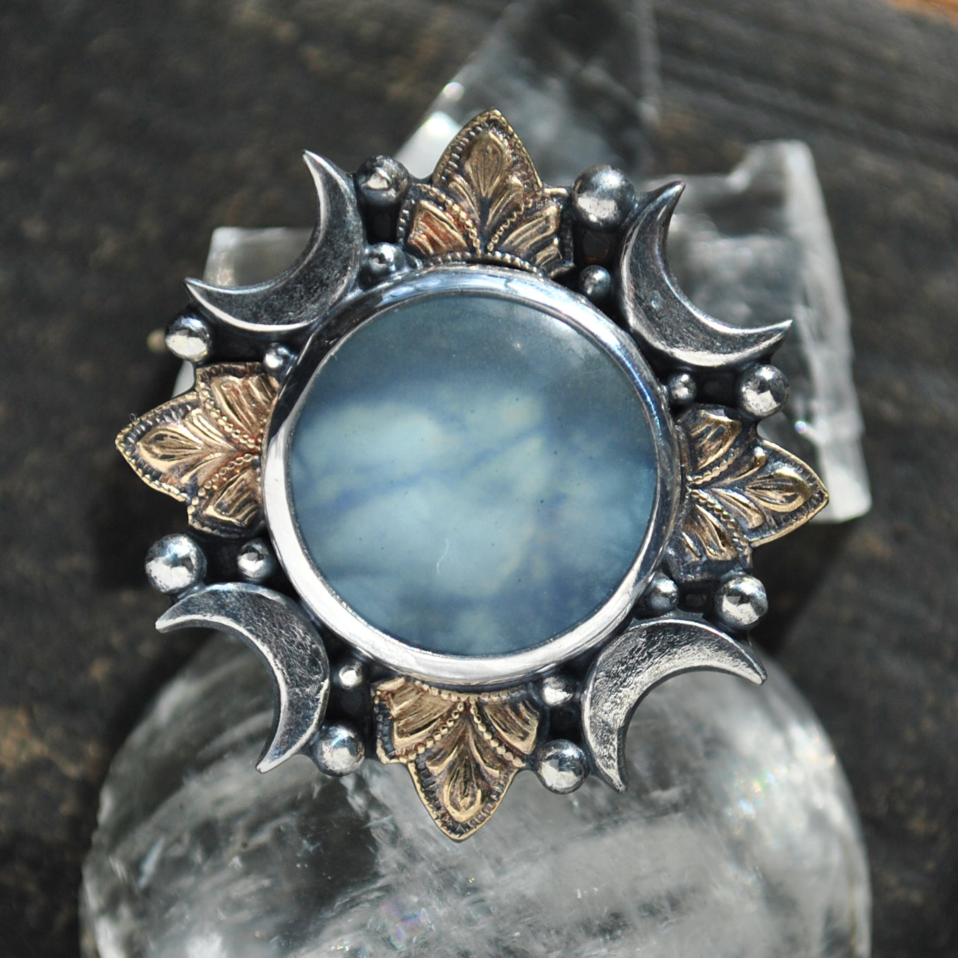 Size 6, Cloud Diviner Ring, Aquamarine
