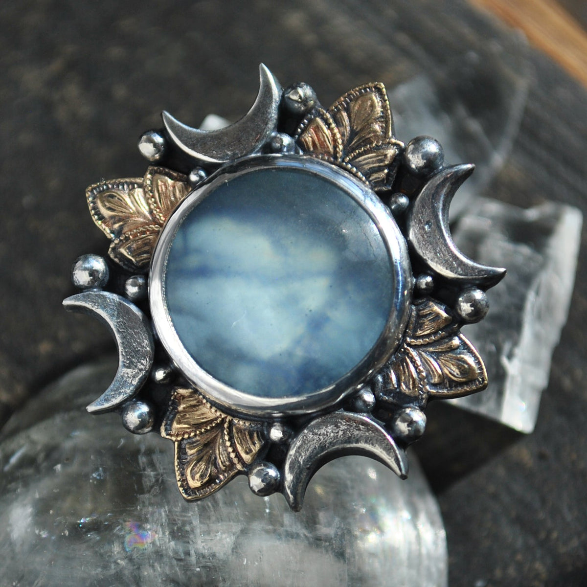 Size 6, Cloud Diviner Ring, Aquamarine